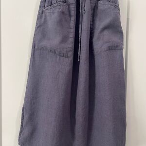 Flax Slate-Lavender Drawstring Midi Skirt size medium/large elastic waist